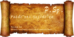Palásti Szilárd névjegykártya